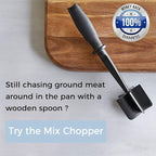 2 Pack Meat Chopper, 5 Curve Blades Ground Beef Masher, Heat Resistant Meat Masher Tool for Hamburger Meat, Ground Beef, Turkey and More, Nylon Hamburger Chopper Utensil Non-scratch Utensils