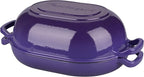 Enameled Cast Iron Sourdough Bread Oven, Dutch Oven, Loaf Cast Iron Bread Pan for Homemade Bread Baking, Meatloaf Pan with Lid, 7QT, Purple