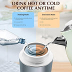 3-in-1 Portable Espresso Machine for Travel & Camping- 20 Bar Self-Heating Portable Coffee Maker with USB-C LED Display Car Coffee Maker, Compatible with Grounds&Capsules(Ns&DG) for RV,Hiking (Silver)