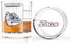 Greenline Goods – University of Gonzaga Bulldogs College Whiskey Glasses (Set of 2), 10 oz – Full-Color Logo + Campus Map