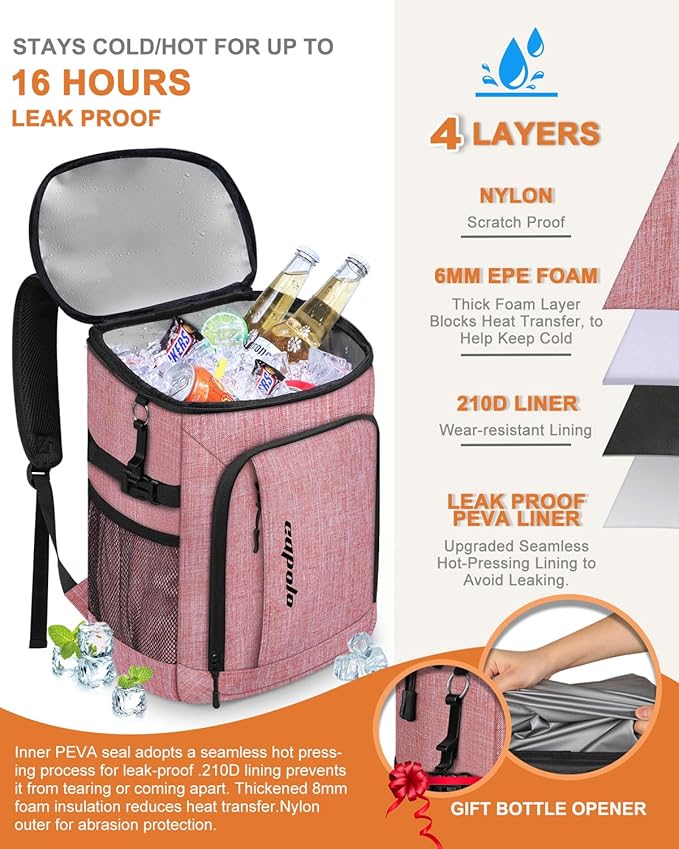 Capolo 36/45 Cans Cooler Backpack Insulated Waterproof for Women Men Lunch Backpack Coolers Leak Proof Soft Cooler Bags