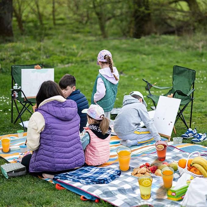 BPA-Free Plastic Tumblers 8 Pack (8x22oz) | Reusable Dishwasher Safe | Stackable Shatterproof Cups | Plastic Drinkware & Drinking Tumblers for Restaurant, Home, Party