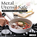 THE ROCK SOHO 11-Inch Non Stick Frying Pan with Lid–Nothing Sticks, Never Warps, Lasts Longer, Ceramic Non Toxic Skillet with Heat-Resistant Handle, PTFE PFOA&PFAS Free, Oven & Dishwasher Safe, Cream