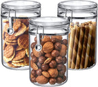 Amazing Abby Cathy - 56-Ounce Plastic Canister (Set of 3), Plastic Airtight Food Container, Stackable for Pantry Storage, BPA-Free and Shatter-Proof, Perfect for Home and Commercial Use