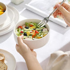 MALACASA 24 OZ Cereal Bowls, 5.8 Inch Soup Bowls Ceramic Bowl Sets of 4, Breakfast Bowls Set for Kitchen, Dishwasher Microwave Oven Safe, White, Series LUNA