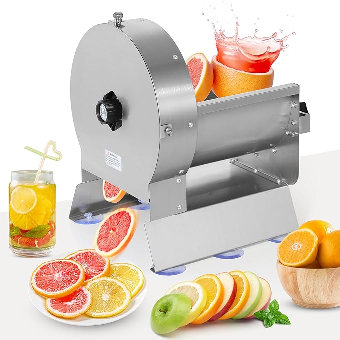 WICHEMI Electric Vegetable Slicer Commercial Fruit Slicer Cabbage Shredder Machine 2 IN 1 Manual Electric Vegetable Slicers Machine Stainless Steel Food Slicing Machines