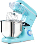 Aucma Stand Mixer, 900W 8QT Large Kitchen Mixer, Kitchen Electric Mixers with Dough Hook, Wire Whip & Beater (Blue, 8QT)