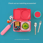 Omie OmieBox UP bento Box for Kids | Insulated Lunch Box | Leak Proof Vacuum Insulated Thermal Food jar | Cooler ice Pack | 2 Compartments (Cherry Pink)