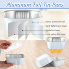 Aoriher 150 Pieces 10 oz Mini Cake Pans with Lids Aluminum Foil Baking Cups Square Disposable 4" x 4" Large Cupcake Cups Baking Tins for Kitchen Brownie Pudding Desserts Holders(White)