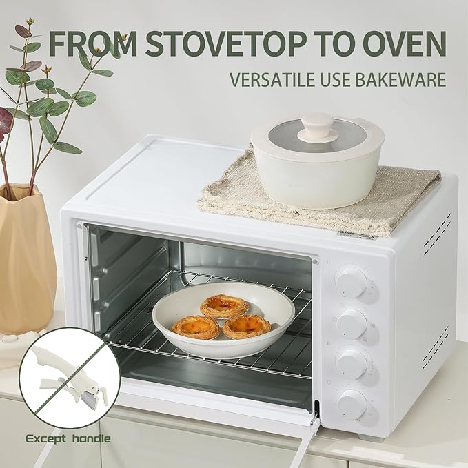 8pcs Ceramic Pots and Pans Set, Non Stick Cookware Set, Detachable Handle Cookware, Induction Kitchen Cooking Set with Removable Handle,Oven Safe, Induction Fast, Stackable Cookware Set