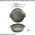 Ceramic Casserole Baking Dish -13.5 Ounces Baking Dish for Oven, Lasagna Pans, Oven Safe Durable Bakeware for Kitchen Home Decor, Banquet and Dinner, Round 2 pieces 5.5 x 5.5 Inch