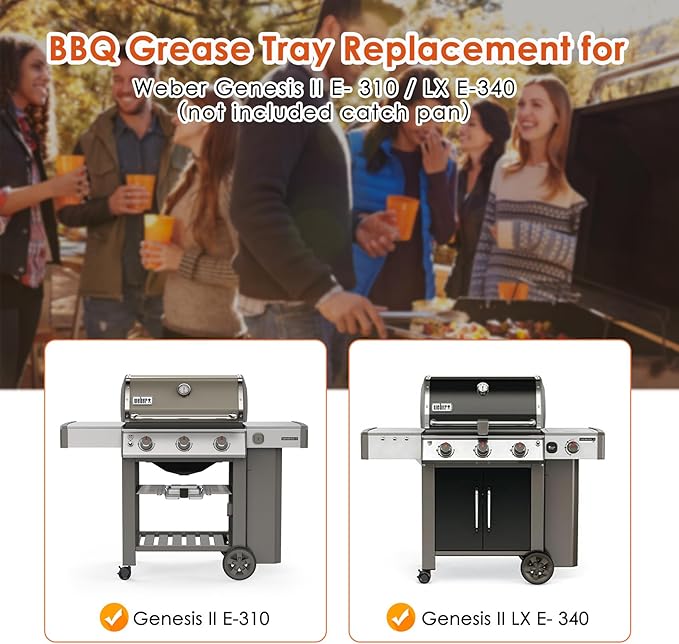 66036 Grease Tray for Weber Genesis II 300 Series Gas Grills (2017 and Newer), Drip Pan Tray for Genesis 2 E-310, Genesis II E-335, S-310 S-320 S-330 Grease Tray for Weber Genesis II Parts