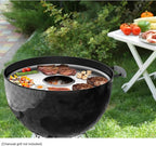 Stanbroil Round Griddle Insert for Weber 22" Kettle Charcoal Grills, Stainless Steel Flat Top Griddle Plate Plancha Kettle Grill Accessory