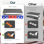 SICHI Mini Pancake Maker - 50Pcs Mini Dutch Pancake Maker With Nonstick and Quick Heat-Up, Mini Pancakes Maker Machine With 2 Thermostats & 2 Timers Separate Control, Commercial Pancake Maker Machine