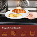 White Dinner Plates Set of 4, Ceramic Dining Plates 10.5 inch, Large Salad Plate, Porcelain Kitchen Plate for Pizza, Steak, Microwave and Dishwasher Safe