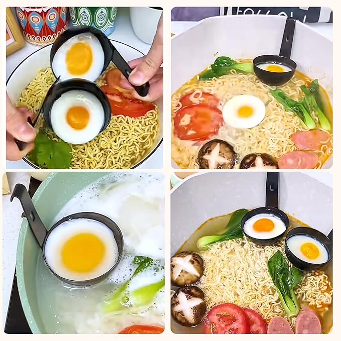 2 Pcs Egg Poacher Stainless Steel poached egg cooker,Hangable poached egg cups for Easy Cooking,poached egg pan for Making Soft Boiled Eggs