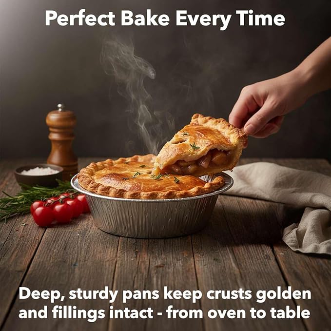 1000-Pack 5 3/4" Extra Deep Foil Pie Pans - Deep 1 13/16" Disposable Aluminum Pie & Tart Pans with Full Curl Rim - For Bulk Baking, Portion Prep, To-Go Meals, Market Stands & Foodservice Lines