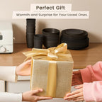 Homienly 40-Pieces Wheat Straw Dinnerware Set, Kitchen Plastic Wheat Straw Dinnerware Set - Service for 8, Unbreakable Lightweight Dish Set for Kitchen, Camping - Plates Set, Bowls, Cups Set(Black)