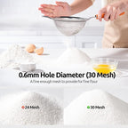 18/8 Stainless Steel Mesh Strainer: U-Taste 5.5 Inch Kitchen Fine Mesh Sieve Food Colander with Riveted Sturdy Silicone Handle and 30 Mesh Hole for Straining Flour, Pasta, Fruit, Quinoa (Orange)