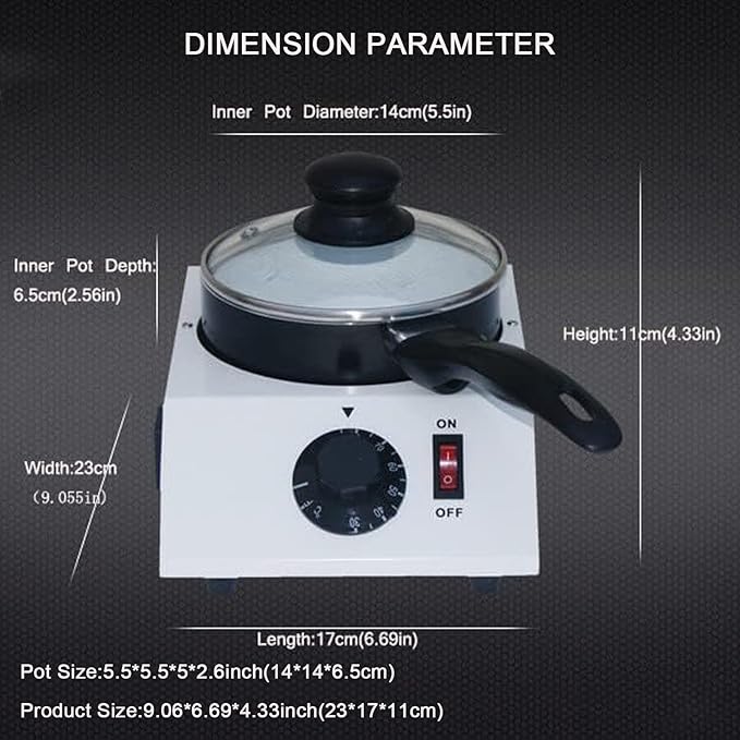 INTBUYING Chocolate Melting Pot Chocolate Candy Melting Warming Fondue Machine Chocolate Melter 110V 60HZ Electric Heated for Chocolate, Candy, Butter, Cheese, Caramel-1 Pot