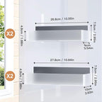 Magnetic Spice Rack for Refrigerator, Kitchen Organizer and Storage Shelf, Clear(4 Pack)