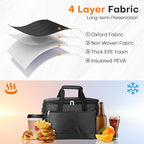 Collapsible Cooler Bags Insulated, 48 Cans Soft Cooler with Front Zipper Pocket & Shoulder Strap, Portable Leakproof Soft Sided Coolers for Camping/Beach/Picnic/Travel - Black