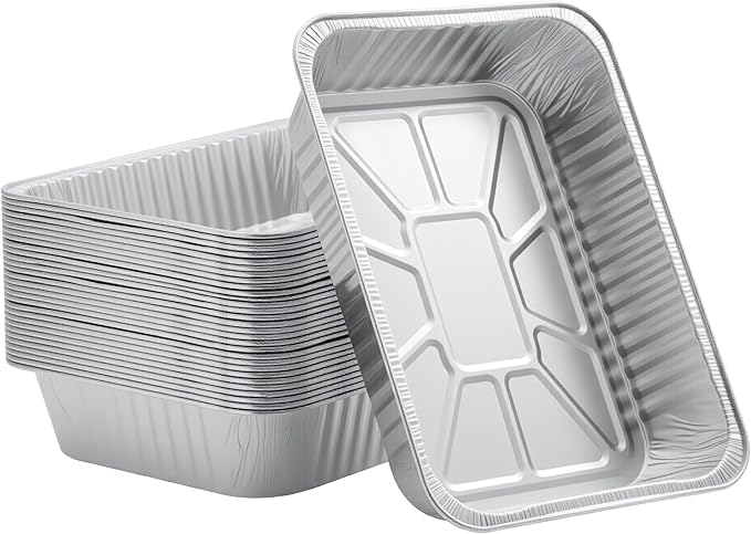Disposable Aluminum Foil Pan, Family Size Baking Container, Deep Rectangular,9×13 Half Size,Tin Pans for Roasting,Catering,Picnic or Holiday needs (30 Pack)