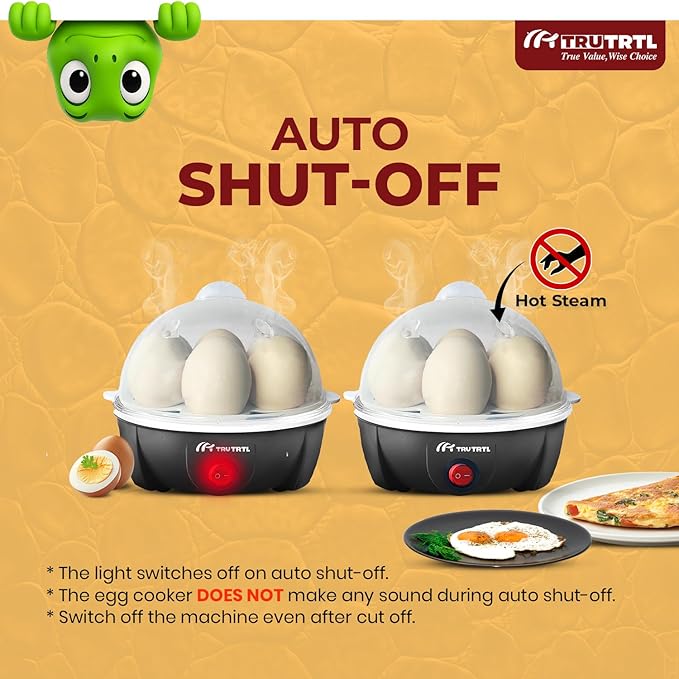 Electric Egg Cooker | Boils upto 7 eggs | Poacher | Omelet maker | Vegetable steamer, dumpling & More | Royal Black