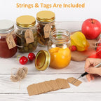 Mason Jars 16 oz 12Pack with 6 Extra Lids, Glass Pint Canning Jars 16 oz - 16oz mason jars with silver lids and extra 6 gold lids for Canning/Preserving/Meal Prep