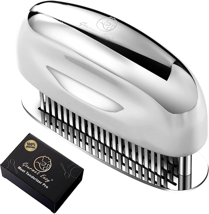 Meat Tenderizer Tool, Ultra Sharp Needle Blades 100% Stainless-Steel, Heavy-Duty Kitchen Gadgets, Hand Held Meat Tenderizer Needle Tool, Cooking Gadget for Tenderizing Chicken, Steak, Veal, BBQ