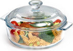 NUTRIUPS Mini Glass Casserole Dish with Lid Oven Safe Covered Round Casserole Dish 6" Glass Microwave Bowls With Lid Microwavable Cookware (26oz-Mini)