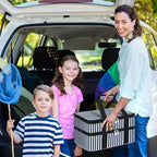 Double Insulated Casserole Carrier, Portable Casserole Carrier for Hot or Cold Food Lunch Tote Warmer or Cooler Bag, Lasagna Lunch Bag for Potluck Parties- Fits 9" x 13" Baking Dish-Blue Stripes