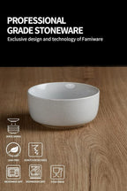 famiware Milkyway Cereal Bowl, Soup Bowls for 4, 25 Ounce Bowls Set for Kitchen, Bowl Set for Cereal Soup Rice Pasta Salad Oatmeal, Light Gray