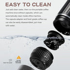 Portable Electric Espresso Machine, Travel Coffee Maker for Camping, Car Coffee Maker Self-Heating with USB-C, With Ground Coffee & NS Capsule for RV, Hiking, Office(Black)