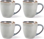 GBHOME Ceramic Coffee Mugs Set of 4, 12oz Stoneware Coffee Mugs Set For Dad Mom Women MEN, Light Weight Coffee Cups for Latte/Tea/Beer/Hot Cocoa, Dishwasher & Microwave Safe