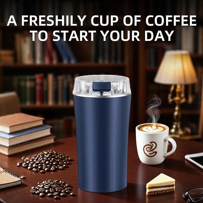 Electric Coffee Grinder, CoffeeBean and Spice Grinder,300w powerful power portable With Heavy-DutyStainless Steel Grind Blades