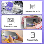 Stainless Steel Kids Leak-Resistant Bento Lunch Box, 3-Compartments with Silicone Container, Dishwasher-Safe, Child-Friendly Design for School, Picnics & Travel,BPA-Free(Purple)