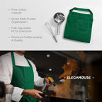 Unisex Apron with Pockets for Cooking, Salon & Art - 100% Cotton Adult Kitchen, Chef, Stylist Apron