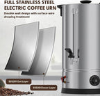 100 Cups Coffee Urn, Commercial Coffee Maker, Dual Wall Stainless Steel Coffee Urn Large Coffee Dispenser Insulated For Catering Business Wedding Party