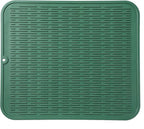 Silicone Dish Drying Mat for Multiple Usage,Easy clean,Eco-friendly,Heat-resistant Silicone Mat for Kitchen Counter or Sink,Refrigerator or Drawer Liner Green XL 18 inches x 16 inches
