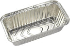 Juvale 50 Pack Aluminum Foil 2 lb Disposable Loaf Pans With Lids for Baking Bread, Heating, Storing Food (32oz, 8.5 x 4.5 In)