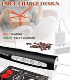 YUSWKO Milk Frother Handheld for Coffee with Stand, Rechargeable Drink Mixer with 3 Heads 3 Speeds Electric Coffee Frother Whisk, Gift for Many Occasions and Festival