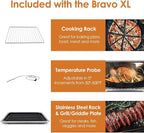 NUWAVE Bravo XL Air Fryer Convection Toaster Oven Countertop, 112-in-1 Smart Grill Combo with Original Flavors & Marks, Adjustable Heating Zones for Pizza, Roast, Bake, 50-500°F, Stainless Steel, 30QT