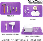 Silicone Dish Drying Mat for Multiple Usage,Easy clean,Eco-friendly,Heat-resistant Silicone Mat for Kitchen Counter or Sink,Refrigerator or Drawer Liner Purple 3XL 28 inches x 18 inches