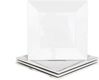[8 x 4 Pack 8" x 8" White Square Melamine Plates, Unbreakable Elegant Dinnerware Set