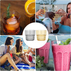 uxcell Clear Plastic Reusable Drinking Glasses, 10oz Drinking Glasses Set Plastic Water Cup Unbreakable Stackable for Beer Cocktail Water Juice Whiskey(Gray/Orange, 4Pcs)