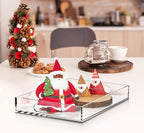 17 * 17 Acrylic Organizer Tray Large, Serving Tray with Handle, Lucite Tray Organizer for Bench, Coffee Table Countertop, Kitchen, Bathroom, Living Room, Powder Room