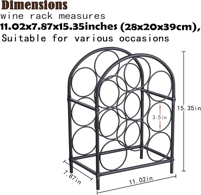 GOSSI 3- Tier Home Wine Bar for Wine Lovers Restaurant Hotel Wine Rack Standing Floor Cabinets Wine Bottle Holders Stands - Black 9 Bottle Metal Stand Christmas Decorations（23036）