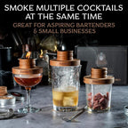 SmokeTop Cocktail Smoker Kit 5 Pack - Old Fashioned Chimney Drink Smoker for Cocktails, Whiskey, & Bourbon With Sample Wood Chips - by Middleton Mixology