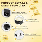 Electric Chocolate Melting Pot, 1kg Capacity, Adjustable Temperature, Ceramic Coating, Easy to Clean, Multi-Use for Chocolate, Butter, Cheese, and Candy - Perfect for Home and Commercial Use